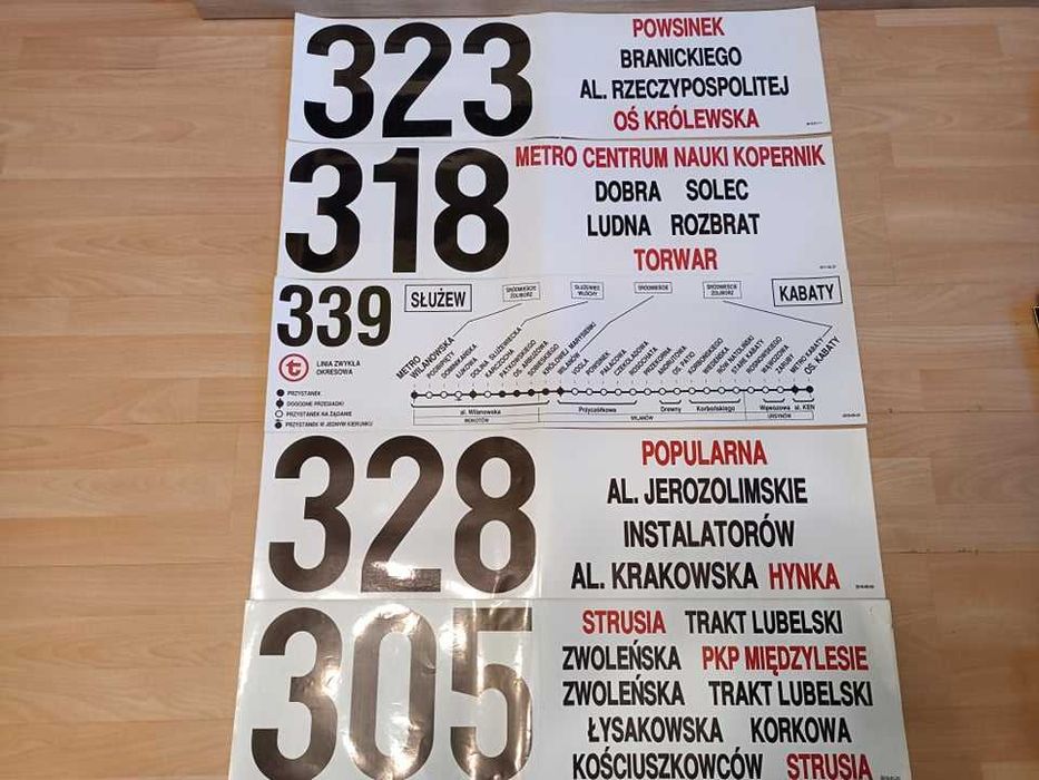 Naklejki trasowe linii EEC (ZTM Warszawa)