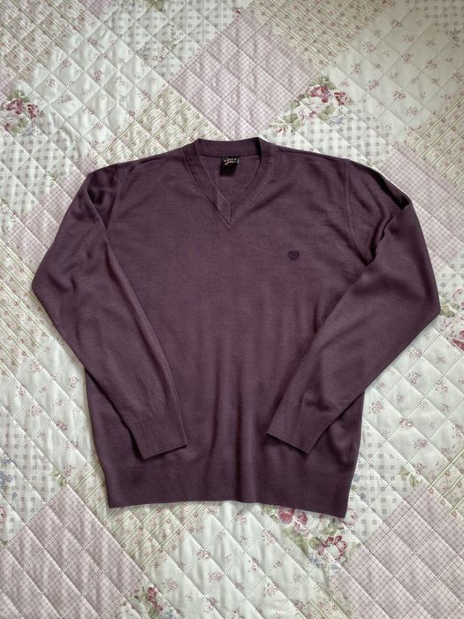 Fioletowy luźny sweter M 38 devir basic 50% wełna