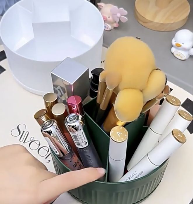 Organizer obrotowy na kosmetyki biały