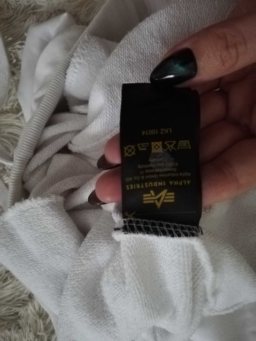 białe spodnie dresowe Alpha Industries L 40