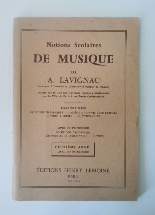 Notions Scolaires par A. Lavignac - Livre du Progesseur