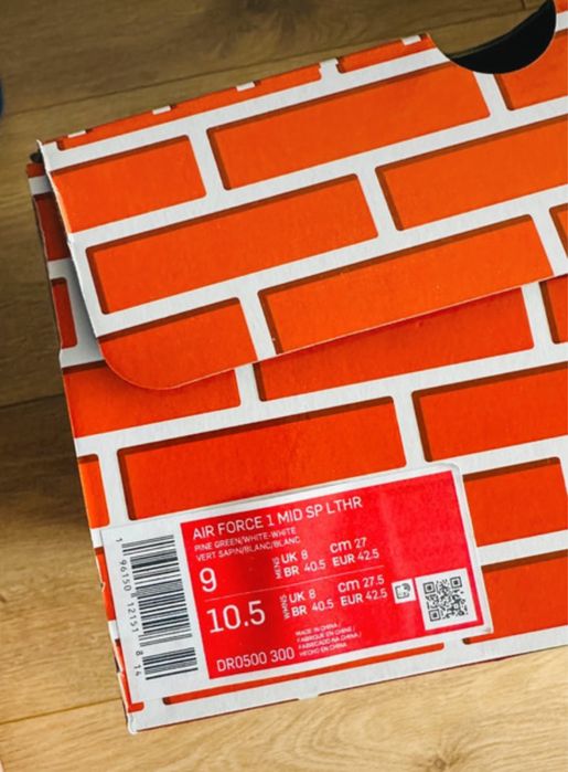Oryginalne buty sneakersy Nike Air Force AF1 mid Off white zielone OF