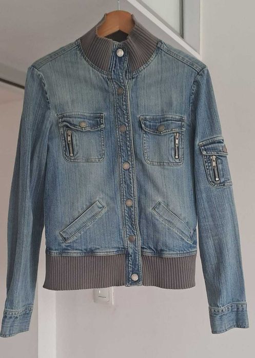 Kurtka jeansowa damska jasna ze ściagaczami