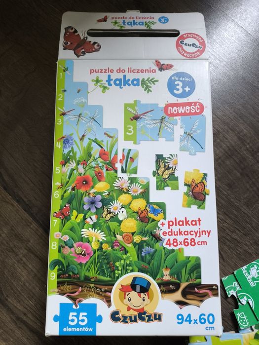 Puzzle do liczenia łąka Czuczu 3+
