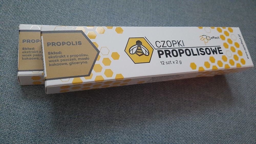 PROPOLIS czopki propolisowe 2 opakowania po 12 nowe Hemoroidy prostata
