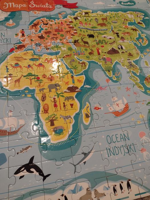 Czy Czu puzzle Mapa Świata 168 elem. 98x68 cm 6-12 lat