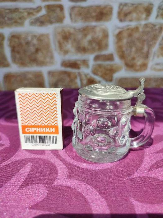 Скляні мінікухлі з цинковою кришкою. Німеччина BMF 40мл