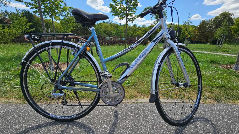 Rower Jan Janssen srebrna miejska strzała damski