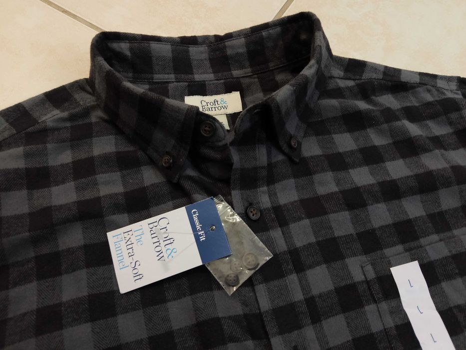 CROFT & BARROW USA - NOWA! z Metkami Koszula Męska Flanelowa rozmiar XL
