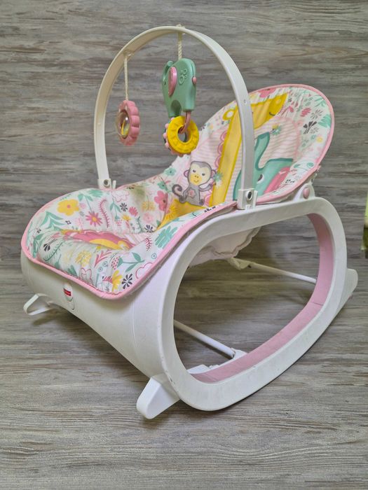 Шезлонг качалка для новонароджених Fisher Price Квіткове конфеті