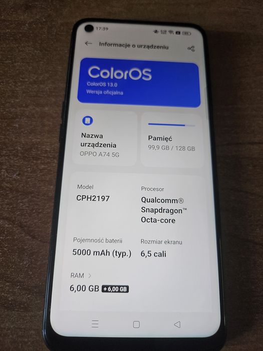 Smartfon Oppo A74 5G