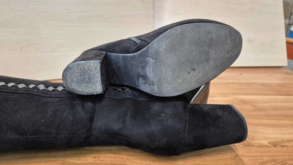 Kozaki damskie wysokie czarne r38