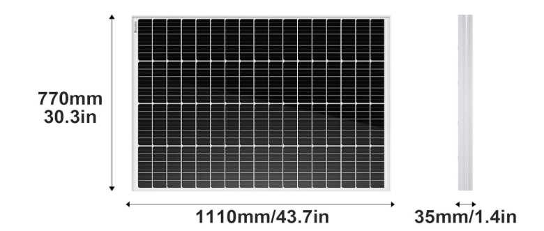 Monokrystaliczny moduł solarny 170 W, 12 V,