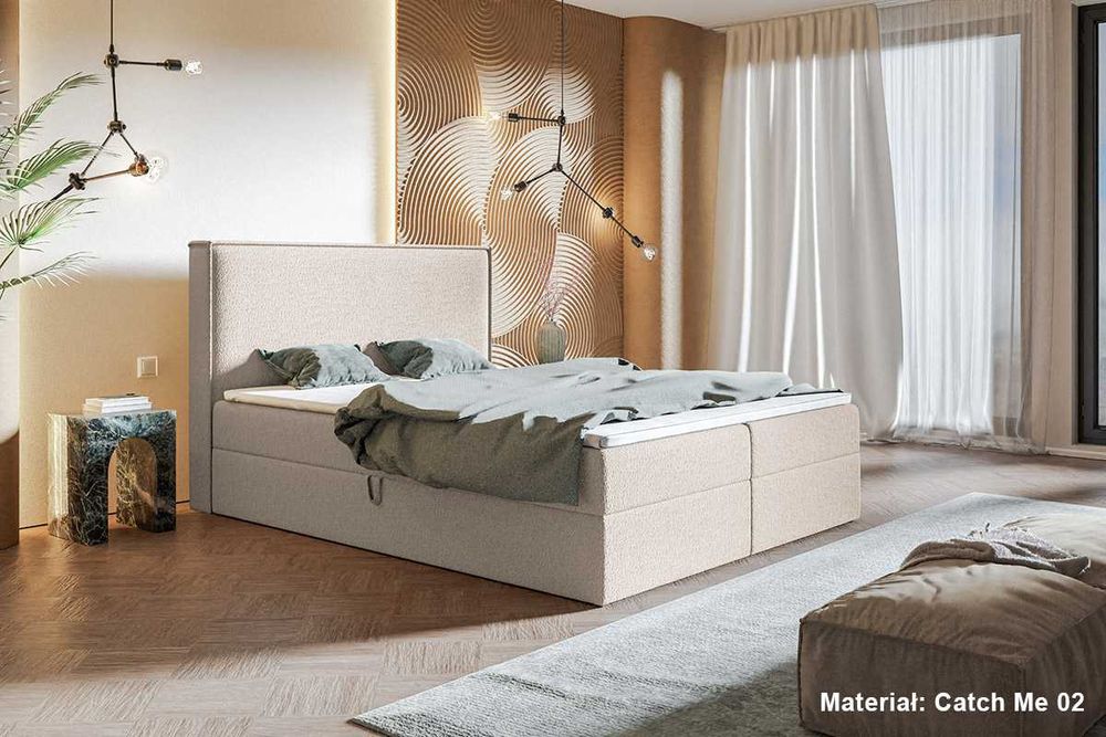 Łóżko łóżka kontynentalne box BARI 140x200 160x200 180x200 z materacem