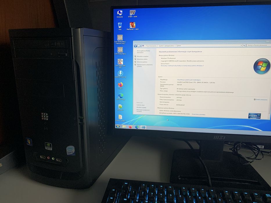 Komputer PC intel Q9450 4x3.2 GHz pamiec 8GB nVidia GTX 650 hdd 500 GB