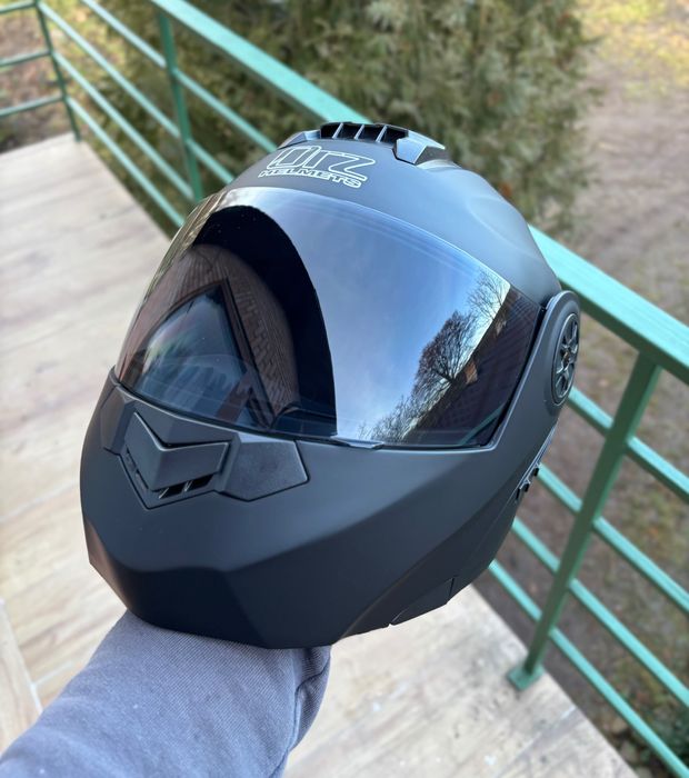 Мото шолом трансформер МОДУЛЯР ORZ helmets чорний шлем Flip-up MT, BLD