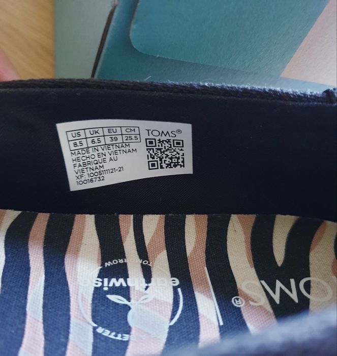 Жіночі мокасини сліпони чорні Tom's 39р.25см 25.5см 39.5