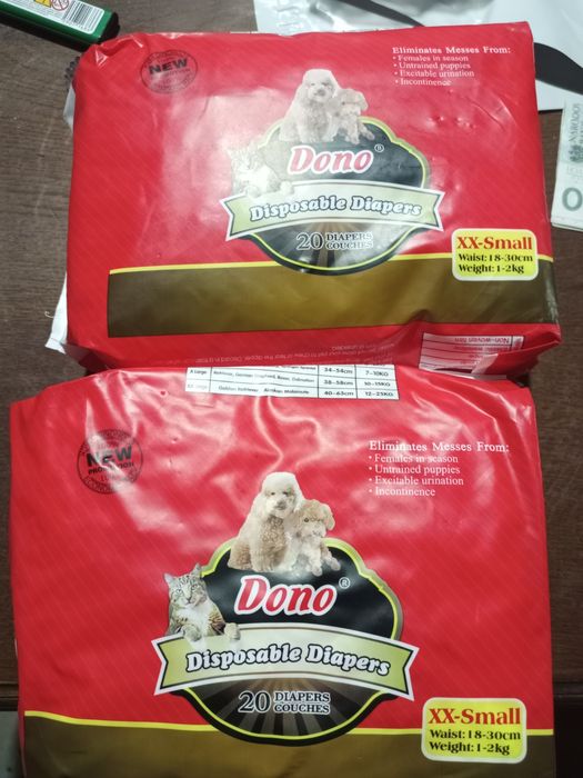 Pieluchy dla psa Dono XXS – 2 paczki, 40 sztuk