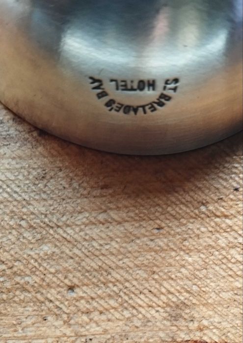 Antiguidades  prata esterlina taça e colher marcadas