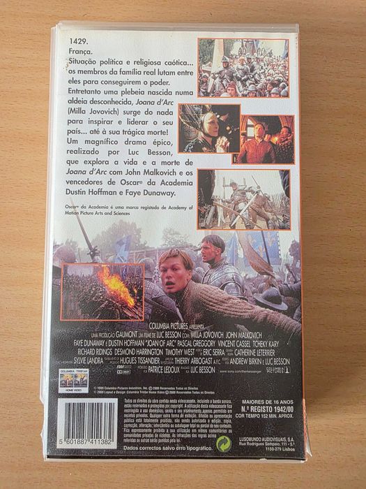 Filme em VHS "Joana d'Arc" de Luc Besson