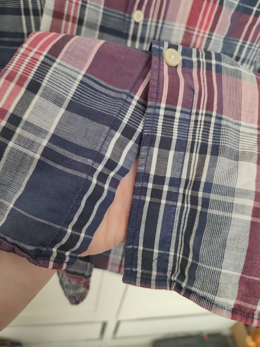 L Uniqlo koszula męska w kratkę, 53% len