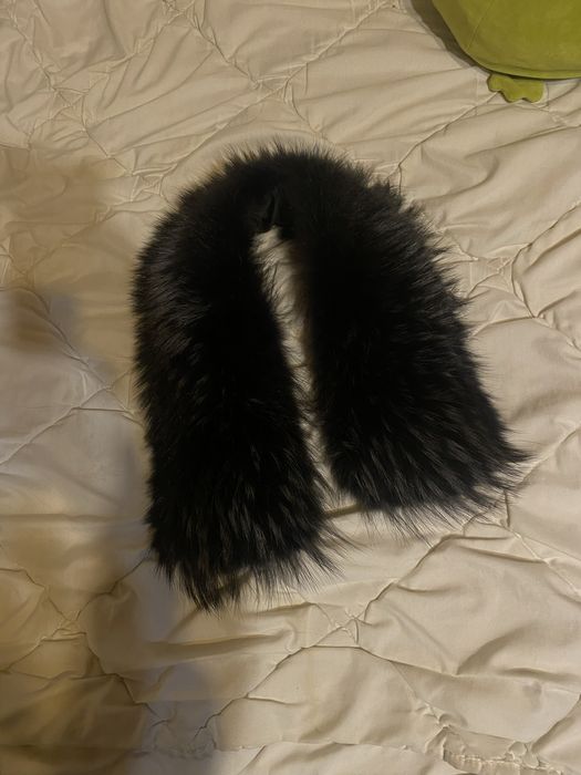 Воротник из натурального меха (песец/чернобурка), черный»