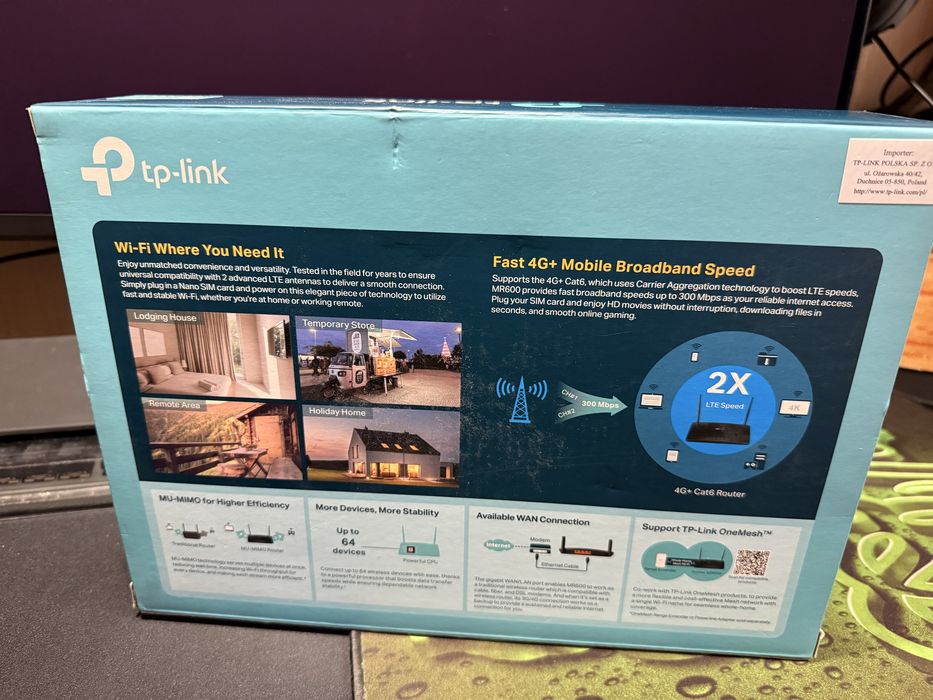 Router TP-LINK LTE Archer MR600 - simlock ORANGE