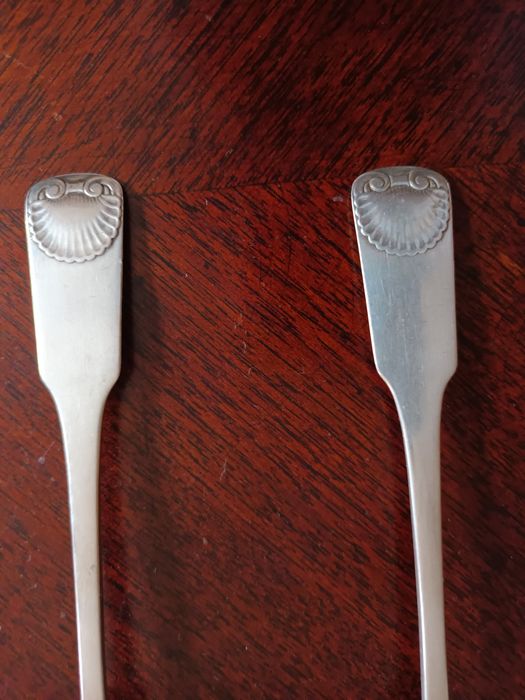 2 łyżki srebrne Dania 1917r.