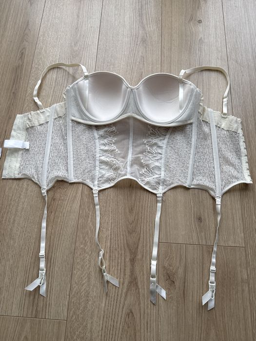 Piekny kremowy gorset 75D Di Lorenzo nieuzyty z metka