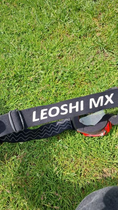 gogle leoshi mx czerwono czarne