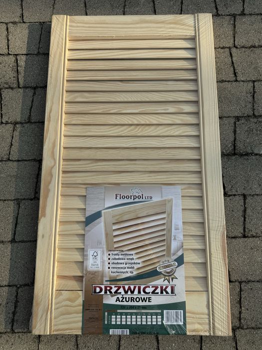 Drzwiczki ażurowe sosnowe drewniane floorpol kolor naturalny NOWE