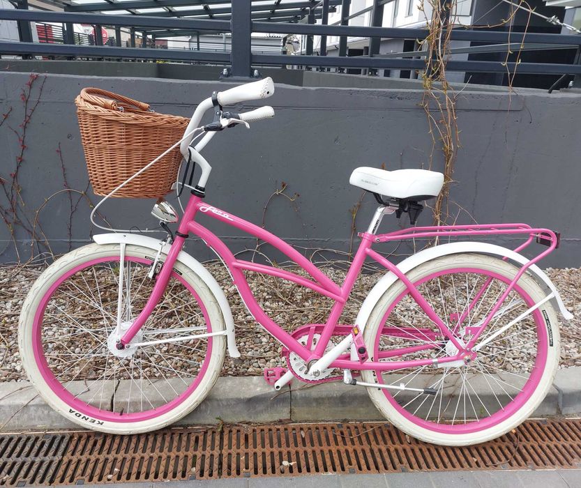 Rower damski miejski Fera różowy pink vintage piękny oryginalny uroczy Gdańsk Przymorze Wielkie