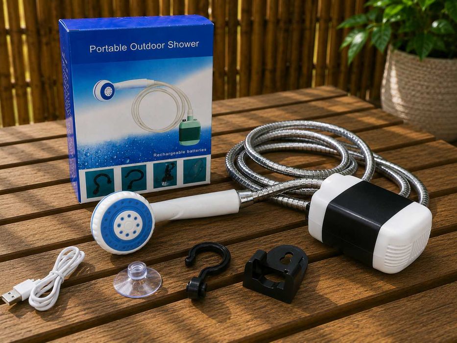 Похідний душ Portable Outdoor Shower акумуляторний туристичний портативний душ для кемпінгу та дачі душ на акумуляторі переносний душ для природи