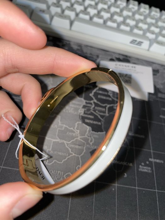 Браслет Coach gold n white