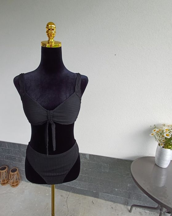 Strój kąpielowy czarny S 36 dwuczęściowy