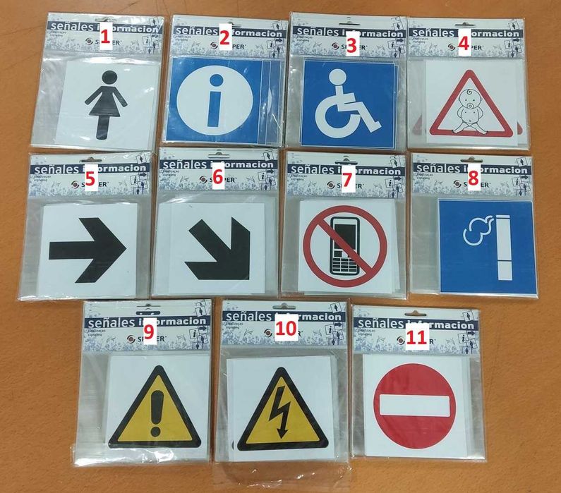 Sinalização adesiva diversa e sinalização de descontos