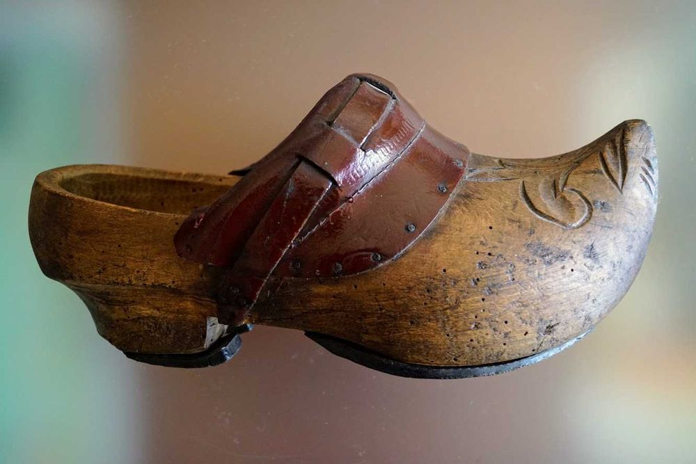 Calçado 1950's genuíno de madeira artesanato tradicional de trabalho