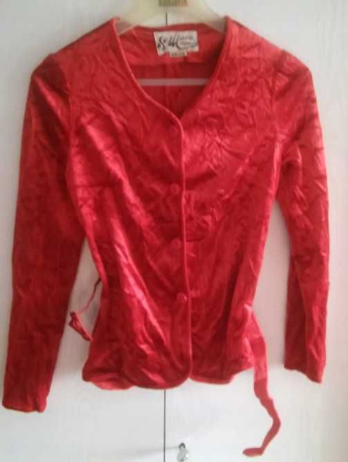 marynarka gothic vampire 38 czerwona plusz welur