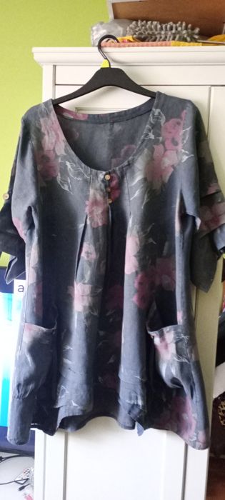 Bluzka  tunika lniana r 46-48 Italy