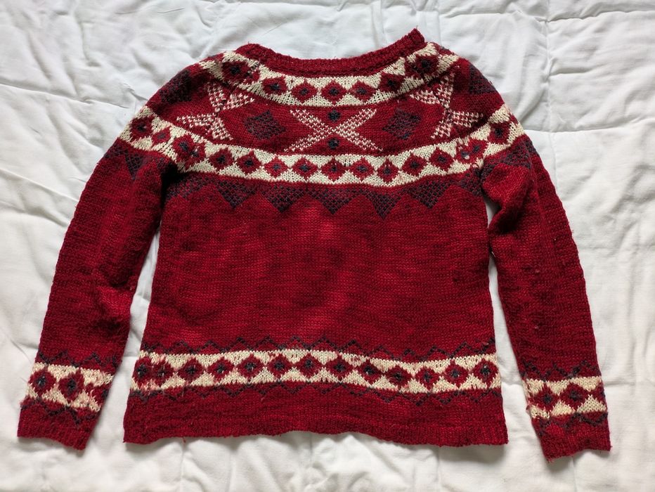 Camisola Malha Vermelha Lã Springfield, Tamanho L