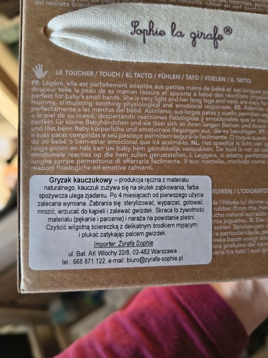 gryzak z naturalnego kauczuku smyk żyrafa 18 cm