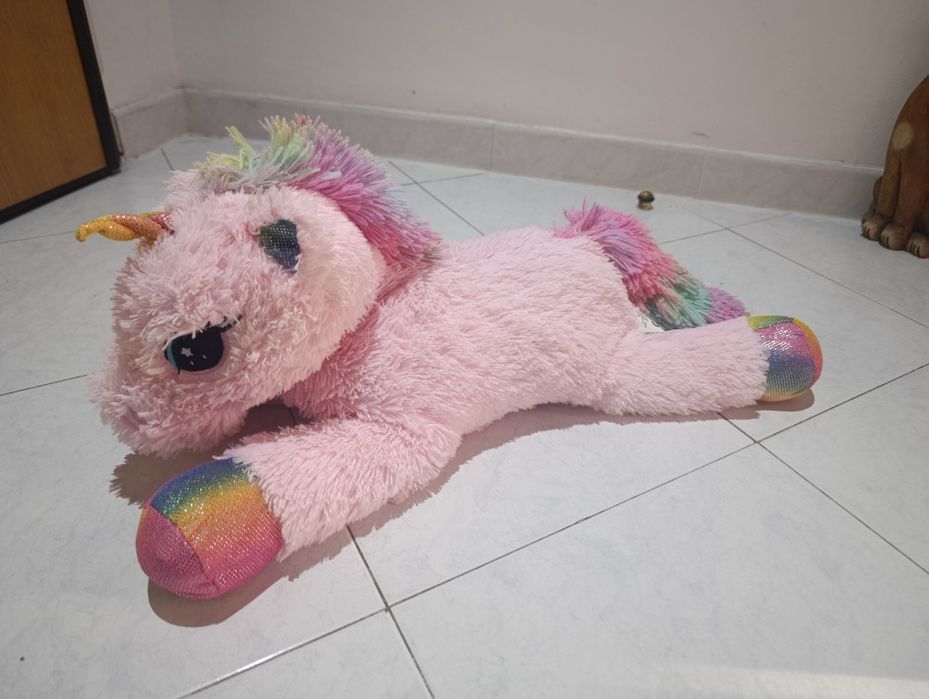 Unicórnio rosa 50cm e bolsa