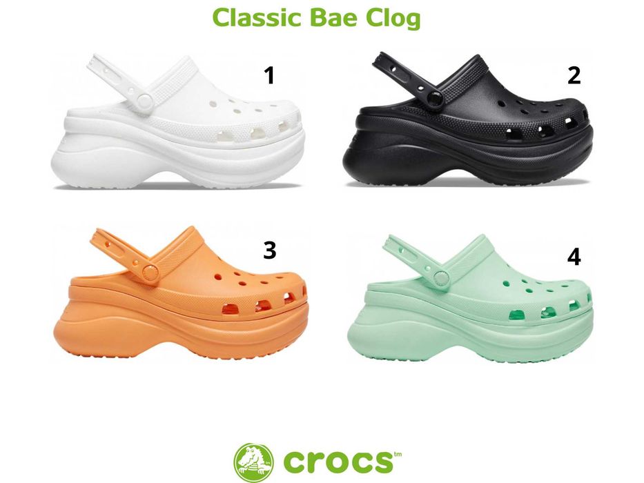 Високе взуття жіночі крокси на платформі Crocs Clasiic Bae Clog