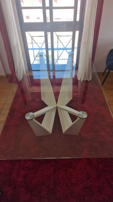 Mesa jantar tampo de vidro MILENIUM Conforama