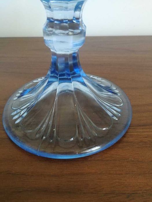 Duża Patera Tortownica Girlandy Ząbkowice Szkło kolorowe Design PRL