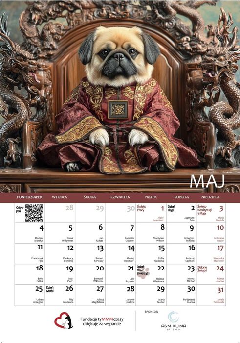 Kalendarz ścienny psy 2026