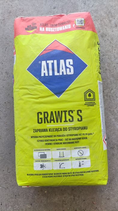 Klej do płyt styropianowych Grawis S 25 kg ATLAS