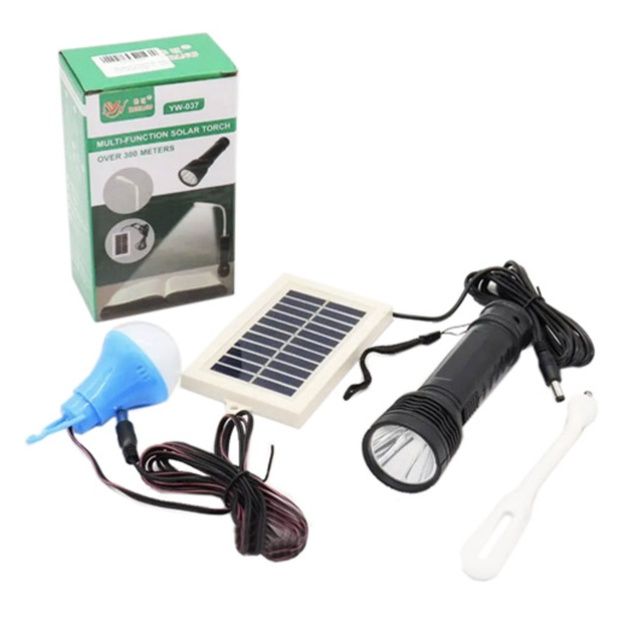 Комплект! Акумуляторний ліхтар 4в1 з лампами та сонячною панеллю YW-03