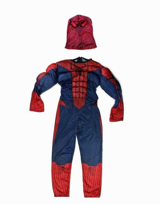 Przebranie strój kombinezon mięśnie + 2x maska Spider Man Spiderman L