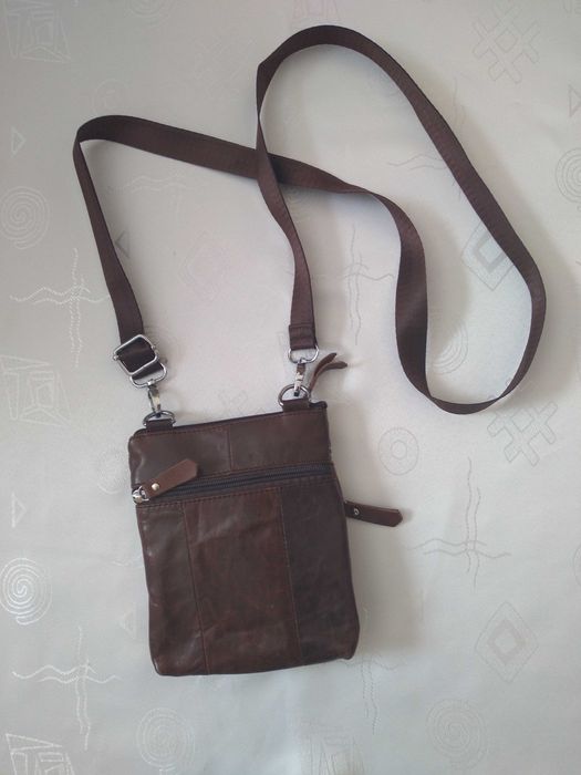 Torebka mała brązowa ze skóry naturalnej